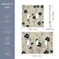 thumbnail image 2 of Yayeee Toggle Light Switch Wall Plate 3-Gang 6.37"x4.48" Decorative Outlet Cover, Small Black Flowers, 2 of 7