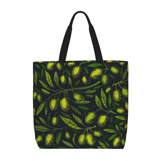 Balery Green Branch Olive Bolsa de Mano para Mujeres con Cremallera, Bolsa de Gimnasio con Compartimentos, Bolsa para Laptop, Bolsa para Trabajo