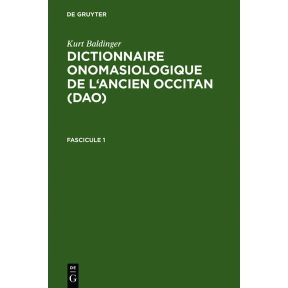 Dictionnaire Onomasiologique de l'Ancien Occitan