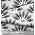 thumbnail image 2 of Soimoi Gray Poly Georgette Fabric Pine Leaves Print Fabric by the Yard 52 Inch Wide, 2 of 3