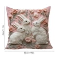 thumbnail image 4 of AZXY Easter Throw Pillow Cover 18x18, Cute Bunny Pillowcase, Soft Polyester Short Plush Decorative Pillow Cover for Couch Sofa Living Room Bedroom Spring Easter Home Decor, 4 of 7