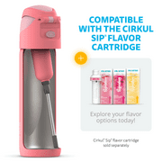 Cirkul 26oz StrawSip Flip Water Bottle, Stainless Steel, Double Wall Insulated, Charmed (Coral)