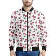 thumbnail image 3 of Chaquetas con cremallera y estampado de cerezas y frutas de dibujos animados para hombre, sudadera con estampado 3D a la moda, chaqueta bomber informal de calle, abrigo de manga larga, 3 of 4
