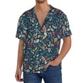 thumbnail image 7 of Lsque berry Nuts Leaf print Men's Cuban Collar Short Sleeve Shirt Summer Beachwear Casual Button Down Fashionable Vacation Leisure Shirt-4X-Large, 7 of 7
