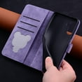 thumbnail image 7 of Luxury Compatible For iPhone 13 Pro Max Cute Pattern Embossed PU Leather Flip Wallet Case with Wrist Strap,Shockproof Flexible Stand and 360 Protection Cover.For iPhone 13 Pro Max,Purple, 7 of 7