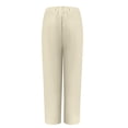 thumbnail image 6 of WERYOUNG Women's Casual Pants Solid Color Elastic Waist Trousers Everyday Wear Loose Fit Straight Leg Pant With Pockets Outdoor Sport Breathable Cozy Trouser, 6 of 6