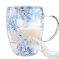 thumbnail image 4 of Cateissary Tazas de cristal de doble pared, taza de cristal de 350ml con mango, taza de té de flores secas para oficina en casa Mostrada D, 4 of 6