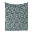 thumbnail image 1 of Vintage Soft Flannel Fleece Blanket, Swirled Stripes Wavy Abstract Illustration Ornamental Arrangement Squares, Cozy Plush for Indoor and Outdoor Use, 70" x 90", Dark Teal Eggshell, by Ambesonne, 1 of 6