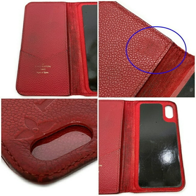 Pre-Owned Louis Vuitton Cover iPhone X Xs Folio Red Scarlet