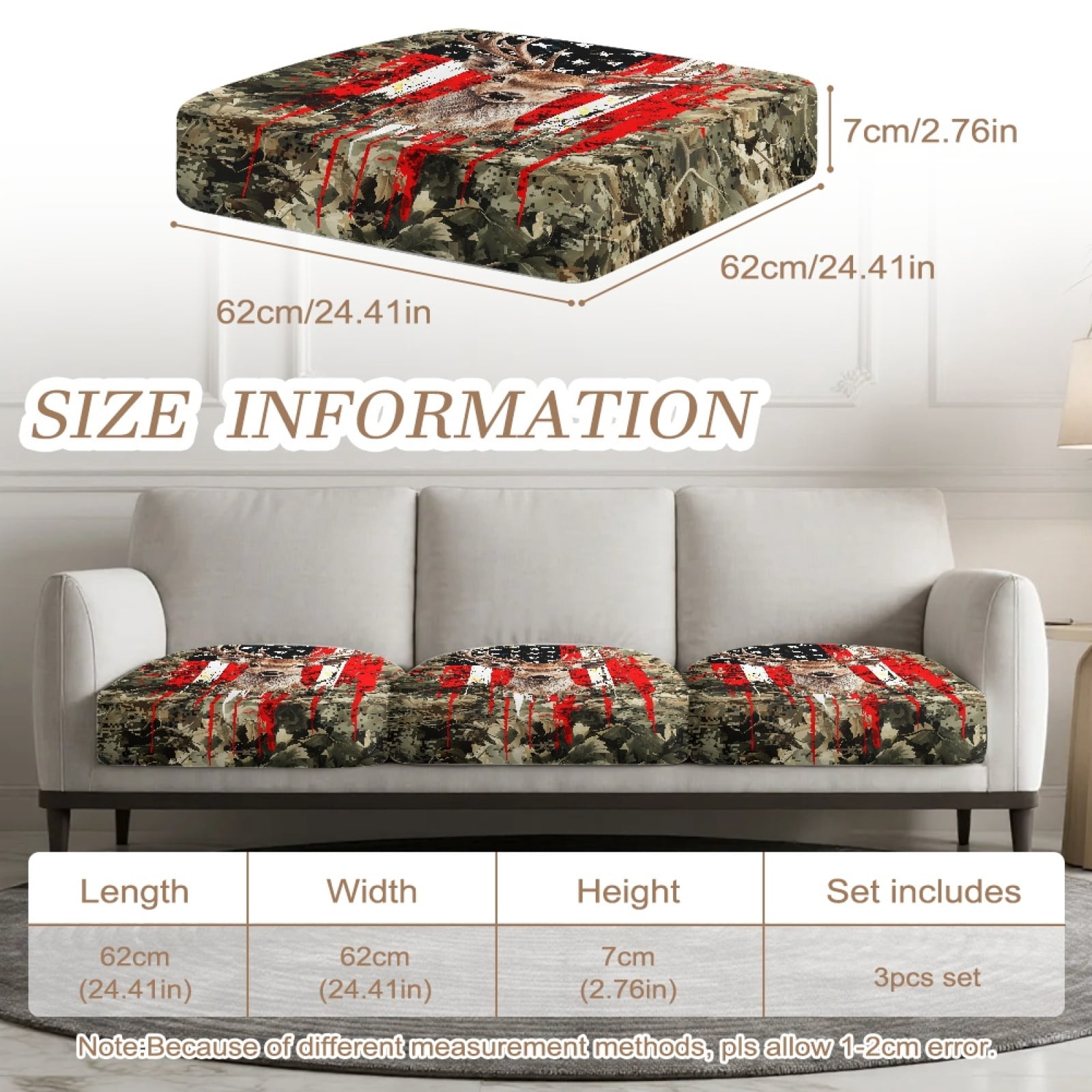 Xoenoiee Aztec Highland Cattle Sunflower Print 3 Pieces Couch Sofa Cushion Slipcover Elastic Chair RV Seat Covers Loveseat Sofa Furniture Protector Slip Cover for Living Room
