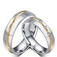 thumbnail image 2 of Couple Wedding Rings Stainless Steel Band With CZ Cubic Zirconia 6mm Lovers Promise Anniversary Gift IdeaToday, 2 of 10