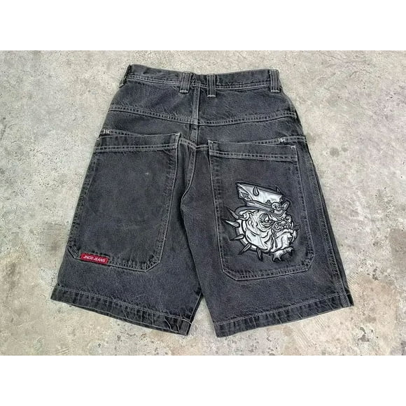 2024 New Summer Print JNCO Shorts Y2K Hip Hop Baggy Denim Gym Shorts Mens Womens Vintage Harajuku Gothic Basketball Short Pants LS