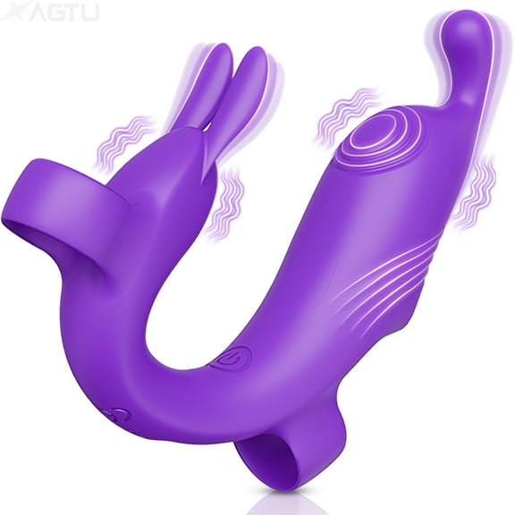 Finger Vibrator for Couples - G-Spot Stim Massaging Female Sex Toy - 10 Patterns - Whisper Quiet & Waterproof - Rechargeable - Adult Sex Toys & Games for Women and Couples Purple
