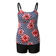 thumbnail image 4 of Srogem Tankini Swimsuits Two Piece Tummy Control Bathing Suits Blouson Swim Tank Top with Boy Shorts, 4 of 8