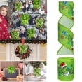 thumbnail image 2 of Less Than 5 Event & Party Christmas Wired Edge Ribbon 2.5 Inch 5Yard Christmas Craft Ribbon Funny Cartoon Character Gift Wrapping Ribbon Decorative Ribbon for Xmas Tree Wreath Bows DIY Craft, 2 of 5