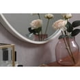 thumbnail image 5 of Midcentury Modern Metal Frame Round Mirror With Decorative Hook 28" In White, 5 of 6