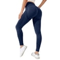 thumbnail image 6 of Holzkary Anti Cellulite Leggings for Women Stretchy Yoga Pants Butt Lift Leggings Push Up Sculpting Fitness Pants Tummy Shaping Pants High Waisted Tummy Control Pants 3D Cellulite Leggings Navy L, 6 of 7