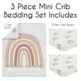 thumbnail image 3 of Sweet Jojo Designs Boho Rainbow Pink Beige and Taupe 3 Piece Mini Crib Bedding Set, 3 of 6
