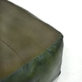 thumbnail image 4 of Square Shaped Goat Leather Handmade Eco-Friendly Green Pouf - Square Shape Pouf, 21" x 21" x 12", Plain Solid Pouf, Goat Leather Pouf, Recycled Foam with Fibre Fill Stuffed Pouf, Leather Seating Pouf, 4 of 9