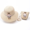 thumbnail image 4 of Conjunto de sombrero de paja informal y bolso de mano para niña y bebé, bolsas de sombrero flexible para playa, viaje al aire libre, gorra de Sol de flores, Panamá, 4 of 4