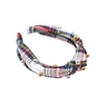 thumbnail image 1 of Bellefixe Diadema anudada navideña para mujeres y niñas | Cuadros de tartán navideños rojos y blancos con perlas metálicas (Cascanueces), 1 of 3