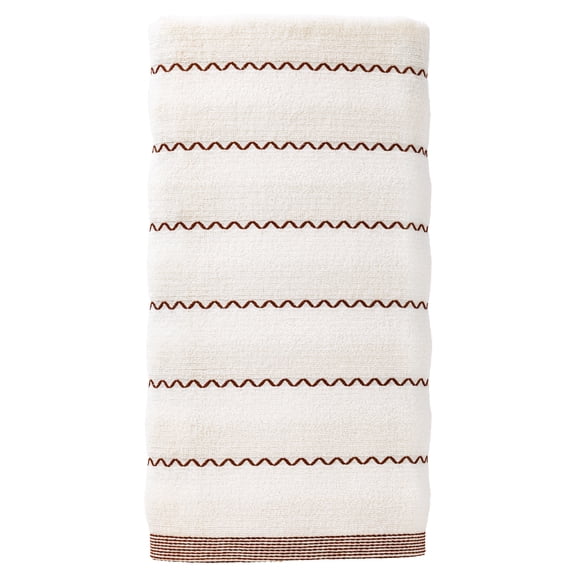 Unique Bargains Ultra Soft Highly Absorbent Cotton Stripe Bath Towel White 55" x 28"