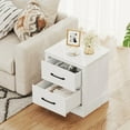 thumbnail image 6 of Resenkos Compact Wooden Nightstand - Multiple Storage Drawers, Space-Saving Bedside Table Perfect for Small Bedrooms, White, 6 of 7