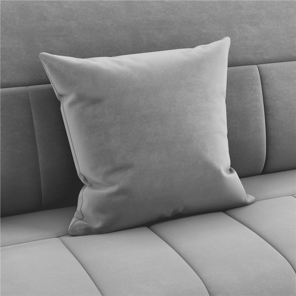 Yaheetech 56.5'' W Modern Upholstered Sofa Couch with 2 Pillows Small Loveseat, Light Gray