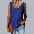 thumbnail image 2 of QLEICOM Tank Top for Women, Fashion Summer Casual Crew Neck Sequin Tees, Plus Size Women's Loose Fit Sleeveless Going out Tops Basic Racerback Top Shirts, 2 of 6