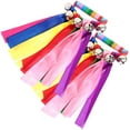 thumbnail image 1 of EeaseCA 2pcs Rhythm Beat Shaking Jingle Bell Rainbow Ribbon Handheld Percussion Tambourine, 1 of 8