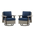 thumbnail image 3 of Outdoor Wicker Swivel Chairs with Cushions(Set of 2) for Patio, 3 of 7