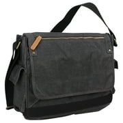 Vagarant Traveler 15" Vintage Cotton Wax Canvas Laptop Messenger Bag C31LW-GRY