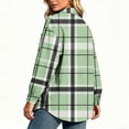 thumbnail image 5 of Yertdoel Flannel Shirt Women Long Sleeve Plaid Lapel Open Front Button Down Shirts Stylish Casual Soft Cozy Cardigan Jackets, 5 of 6