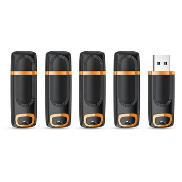 KEXIN 5-Pack 128GB USB 3.0 Flash Drive with LED Light, Lanyard Hole & Portable Design - High-Speed Thumb Drive for Data Storage (Orang)