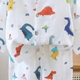 thumbnail image 4 of Quealent Toddler Baby Girl Cotton Linen Button-up Pajamas Bear Print Long Sleeve Kid Sleepwear PJs Set (Orange, 1-2 Years), 4 of 4