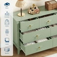 thumbnail image 3 of Garvee Fluted Dresser 54 Inch Wide, 7-Drawer Wood Dresser for Bedroom, Modern Chest of Drawers, Storage Organizer Cabinet for Living Room, Hallway, Entryway, Green, 3 of 9