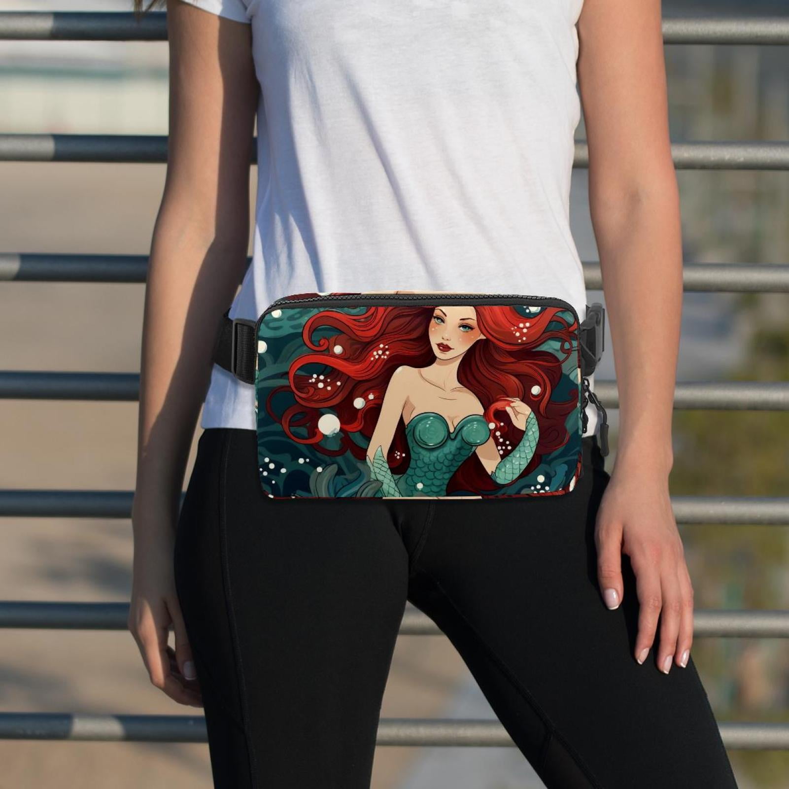 Mermaids Running Belt Fanny Pack Belt Bag with Extension Strap Lightweight Adjustable Unisex
