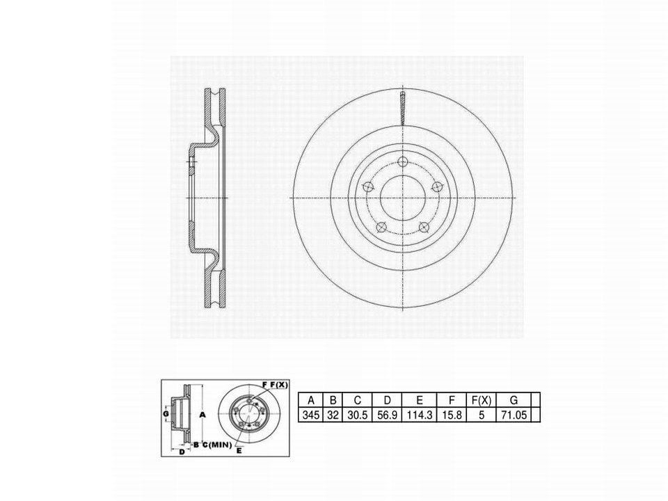 UltraHC Coated High Carbon Brake Rotor, Front UR020730, Ford Explorer 2021-2020