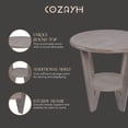 thumbnail image 4 of COZAYH Rustic Farmhouse Wooden End Table with Storage Shelf, Vintage Grey Finish, 4 of 10
