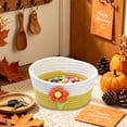 thumbnail image 4 of Small Rope Woven Storage Basket for Home Office for Organizing Makeup Keys, Cute Decorative Bins for Desktop Use Yellow, 4 of 6