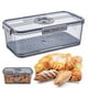 thumbnail image 1 of FloreceBien Panera para encimera de cocina, recipiente hermético para guardar pan, recipiente para guardar pan con registro de tiempo y tapa, recipiente para guardar pan casero, bollos, bagels y panes, 1 of 8