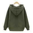 thumbnail image 5 of Yeaiivve Fall Fashion Hoodies for Women Thin Fleece Lined Hooded Sweatshirt Side Split Casual Y2K Pullover Hoodie Army Green XL, 5 of 8