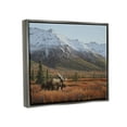 thumbnail image 3 of Stupell Industries Moose Rural Mountain Landscape Nature Painting Gray Floater Framed Art Print Wall Art, 31 x 25, 3 of 9