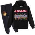 thumbnail image 2 of Conjunto de dos piezas de suéter con capucha de manga larga con estampado de dibujos animados periféricos ROBLOX, lindo suéter deportivo informal para estudiantes, primavera y otoño, 2 of 4