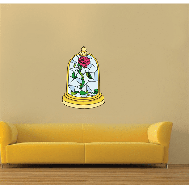Rose Stained Glass Beauty And The Beast Cartoon Decors Wall Sticker Art Design Decal For Girls Boys Kids Room Bedroom Nursery Kindergarten Home Decor Stickers Wall Art Vinyl Decoration x18 Inch Rose Stained Glass Beauty And The Beast Cartoon Decors Wall Sticker Art Design Decal For Girls Boys Kids Room Bedroom Nursery Kindergarten Home Decor Stickers Wall Art Vinyl Decoration x18 Inch