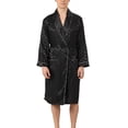 thumbnail image 1 of TSADFHJI Men Pajamas Cotton Mens Summer Silk Robe Two Piece Light Long Sleeved Pajamas Plus Size Bathrobe S Black, 1 of 6