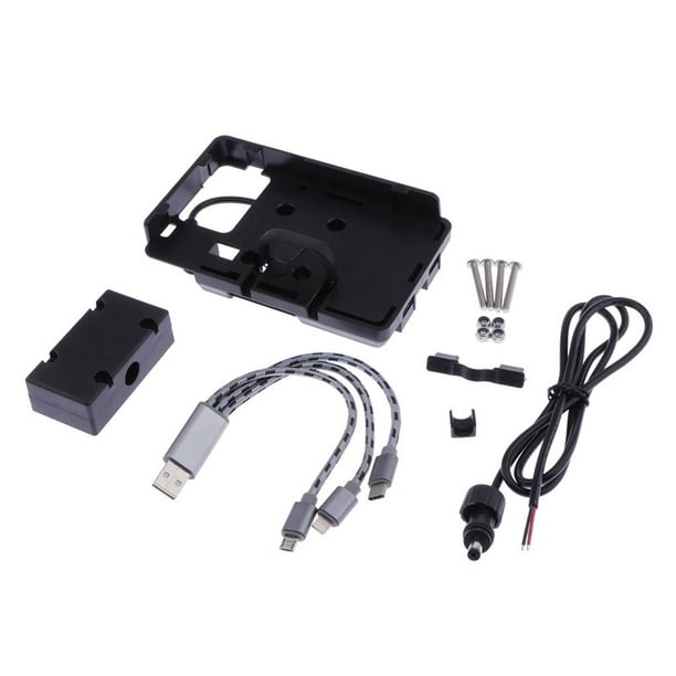 Tenedor de Teléfono de Manillar de Motocicleta Soporte de Abrazadera para , Negro