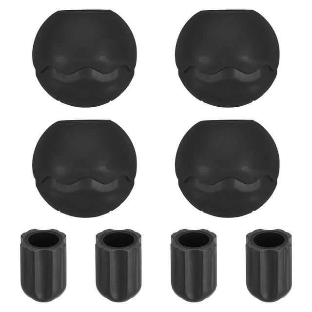 Unique Bargains 0.59'(15mm) Chair Feet Replacement Plastic Camping Chair Leg Tips Cap Protector Black 4 Pack