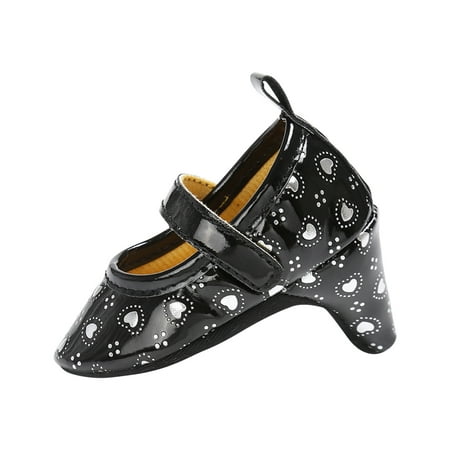 

Fesfesfes Summer Sandlas for Toddler Shoes Baby Girls Cute Polka Dots Heart Soft Bottom High Heel Sandals