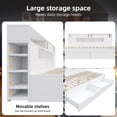 thumbnail image 4 of MODERNLUXE Full Size Daybed with 2 Storage Drawers,Multifunctional Storage Bed Frame with Built-in Bookcase, Wood Corner Bed for Small Space,White, 4 of 8